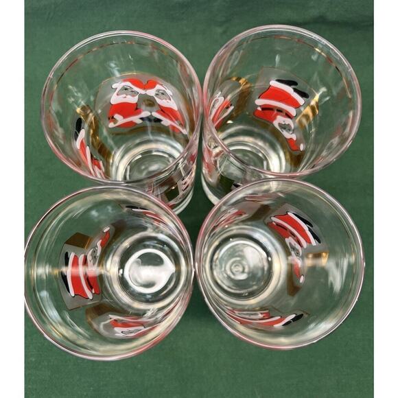 Culver Signed Santa Gold JOY Highball Glasses G. Litvak Set Of 4 - Picture 6 of 11
